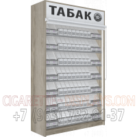 Шкаф для торговли сигаретами с семью уровнями полок с возможностью регулировки ячеек в открытом состояние