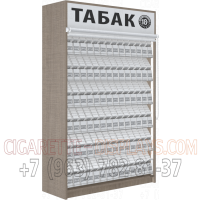 Шкаф для продажи сигарет с шестью уровнями полок на гравитации на девяносто SKU в открытом состояние